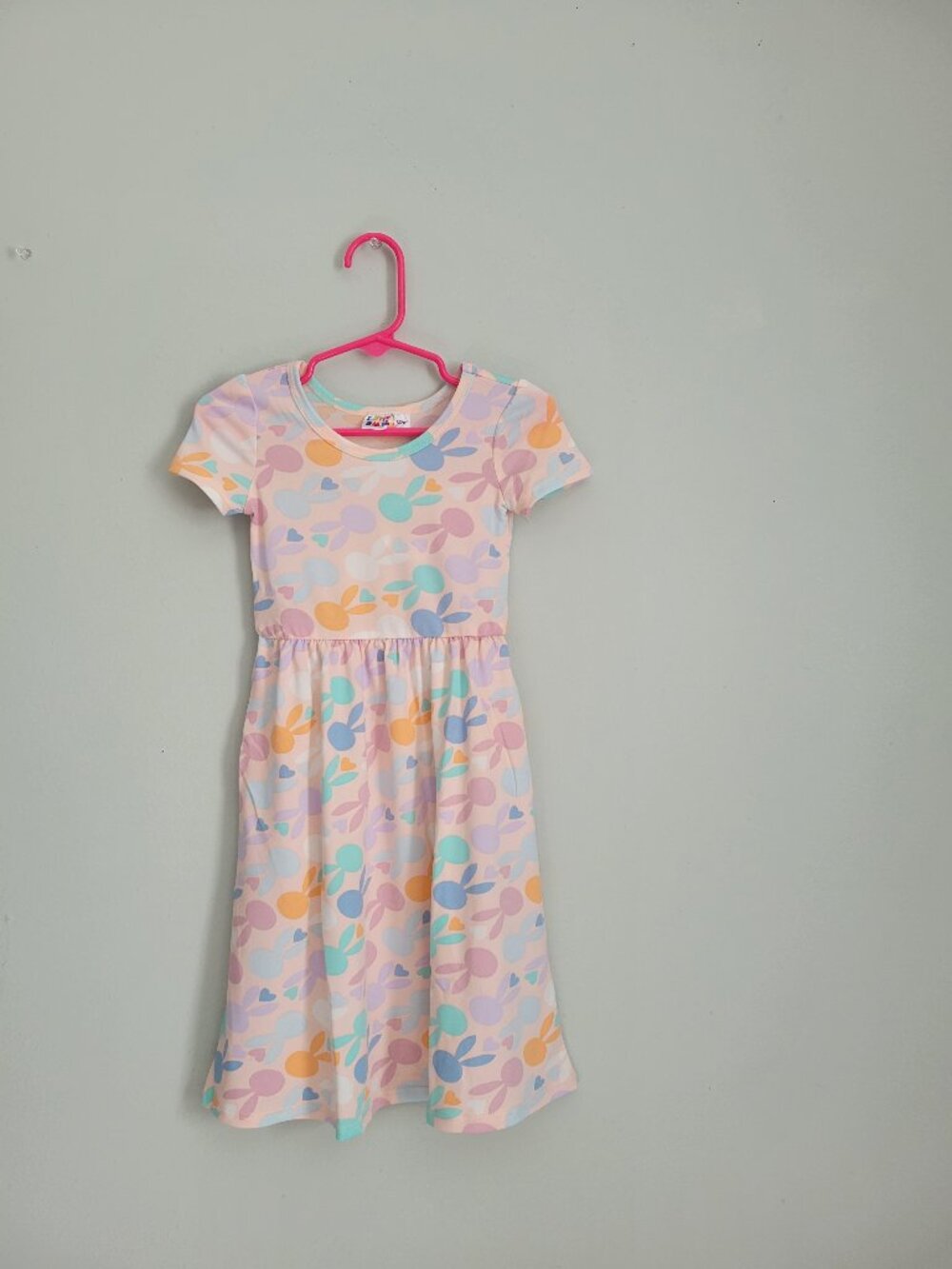 Dot Dot Smile Dress Baby Girl's 12-24mo Peach Bunny Maxi Twirl NWT